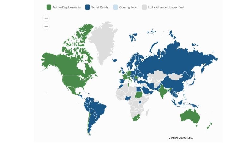 Senet’s most-recent network coverage map