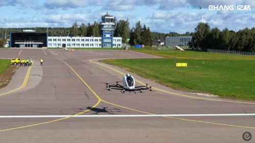 EHang trials parcel delivery drone flights in Estonia