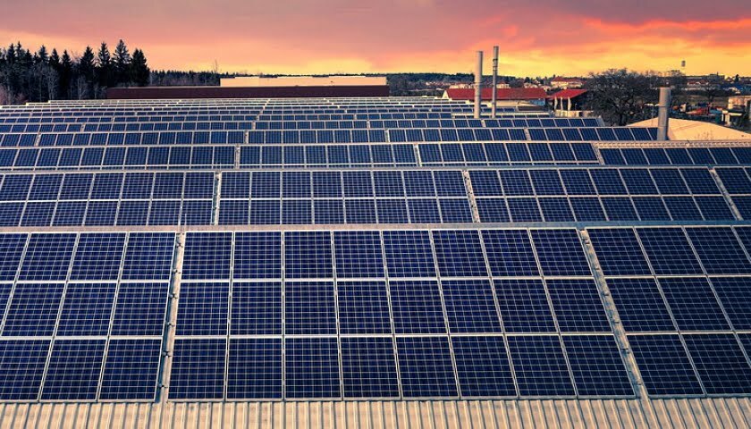 solar panels factory roof