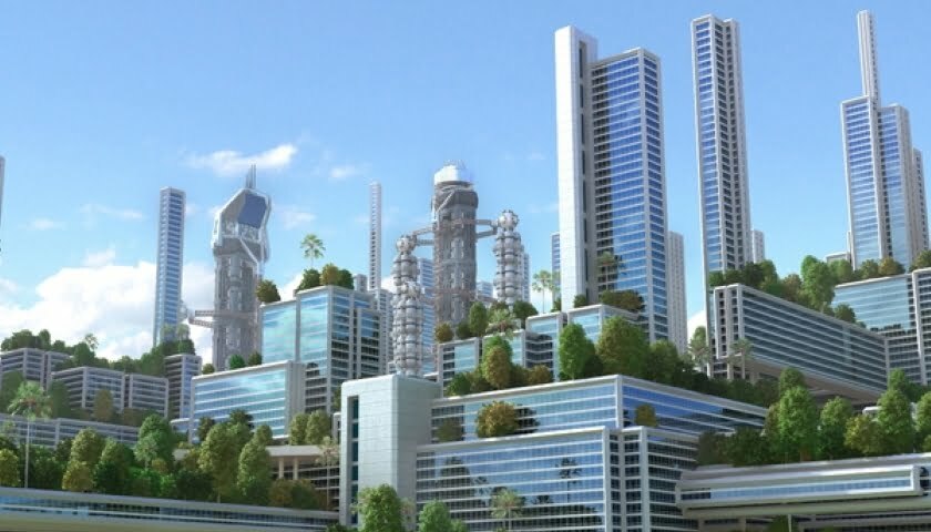 futuristic green smart city